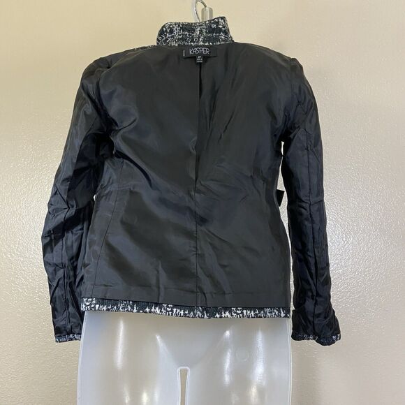Kasper Black Tweeted Blazer Jacket Sz 2P - Picture 4 of 13